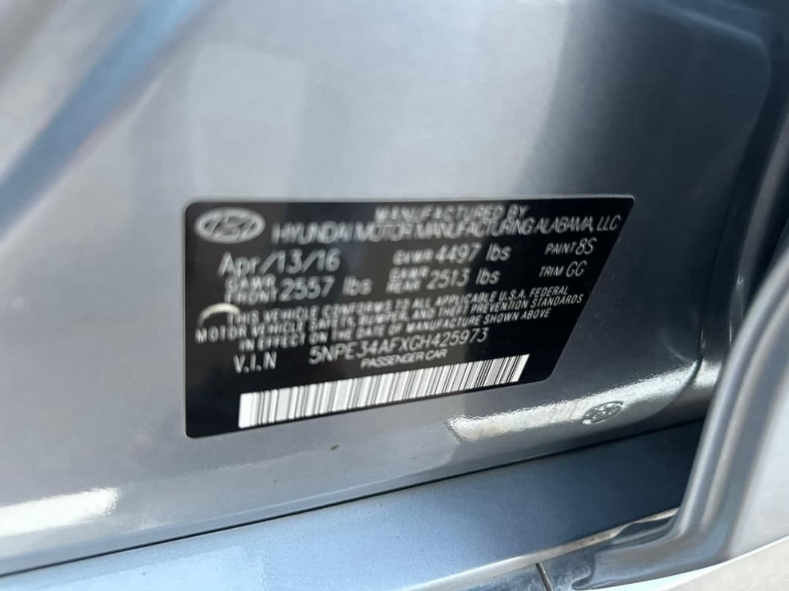2016 HYUNDAI SONATA Automatic Sedan — photo 4