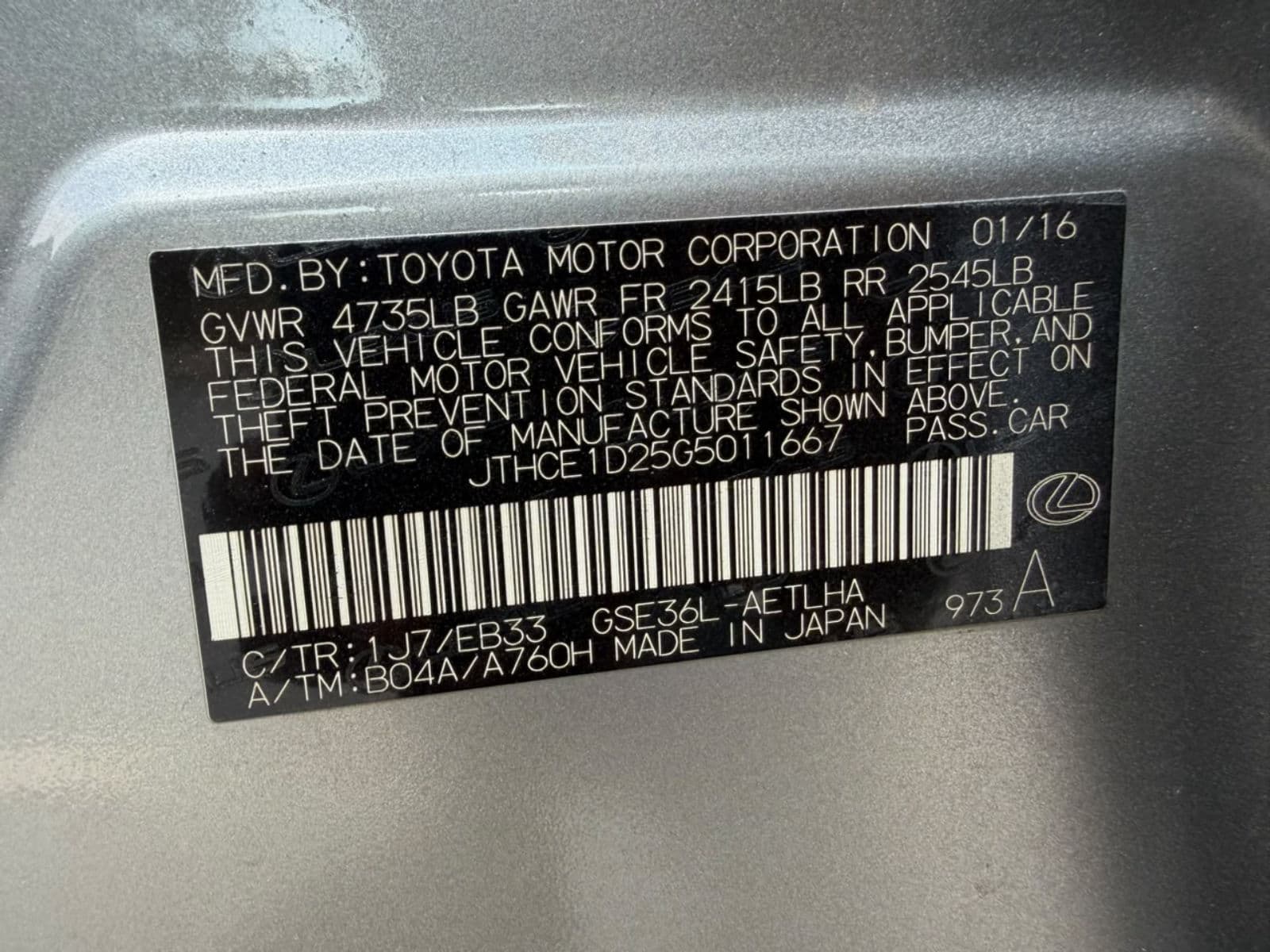 2016 LEXUS IS350 F-SPORT  — photo 5