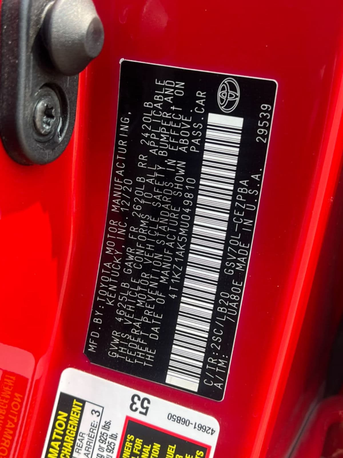 2020 TOYOTA CAMRY XSE — photo 7