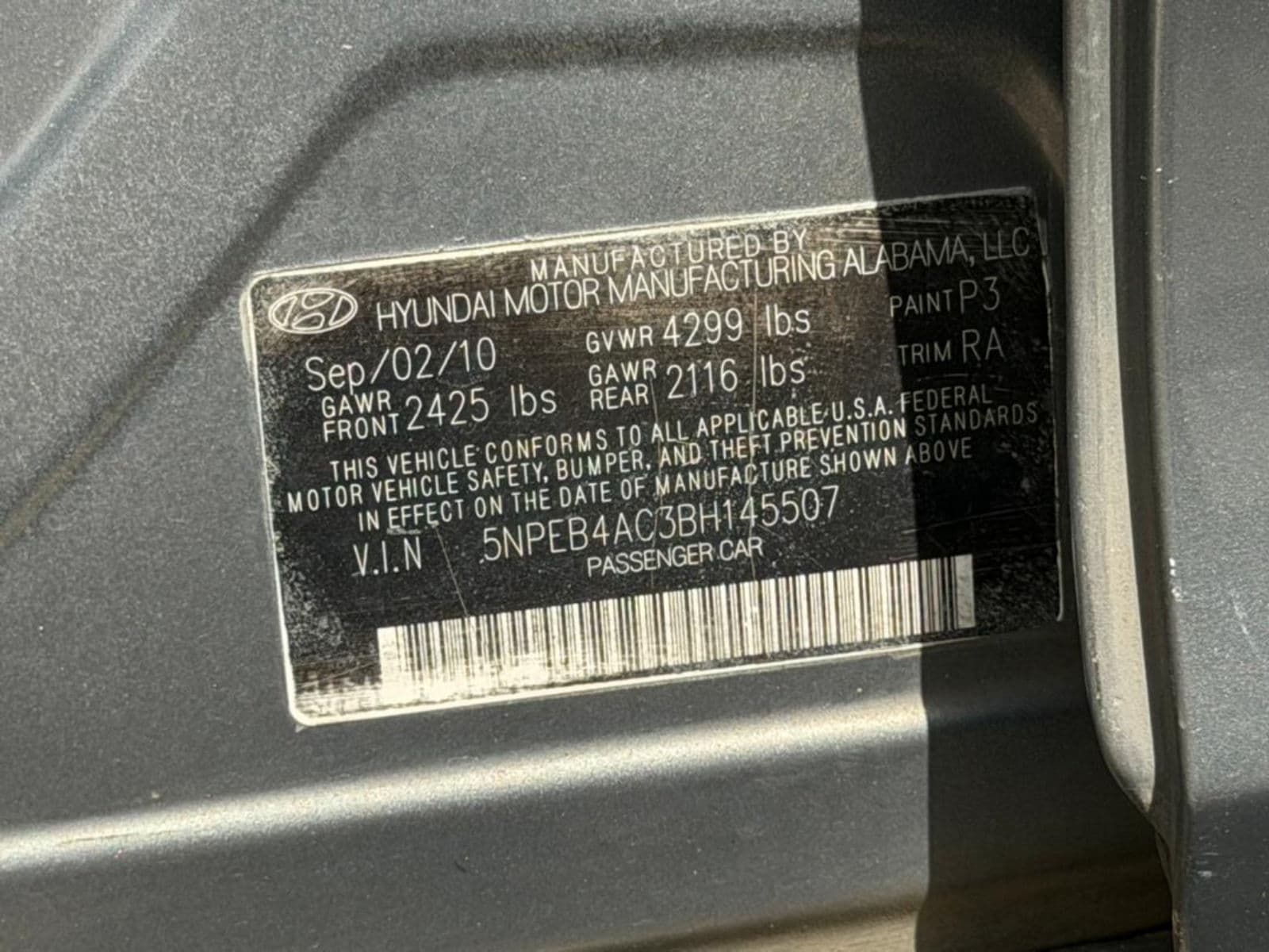 2011 HYUNDAI SONATA  — photo 6