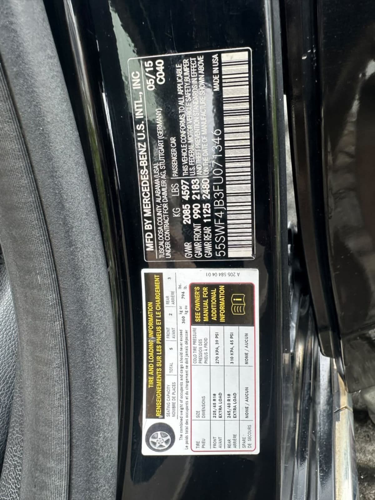 2015 Mercedes-Benz C Class Sedan — photo 5 of 10